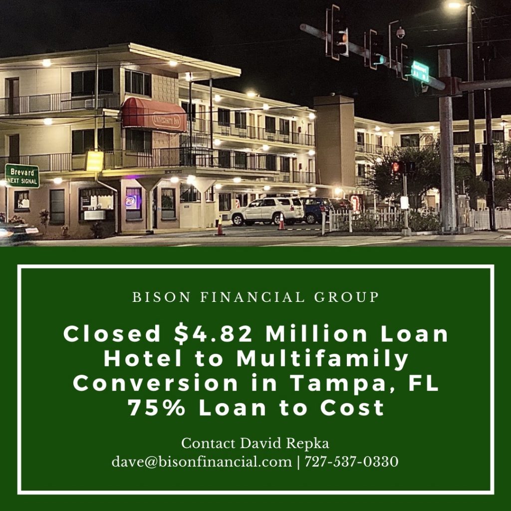 Bison Closes $4.82 Million Acquisition Loan for Hotel to Multifamily Conversion
