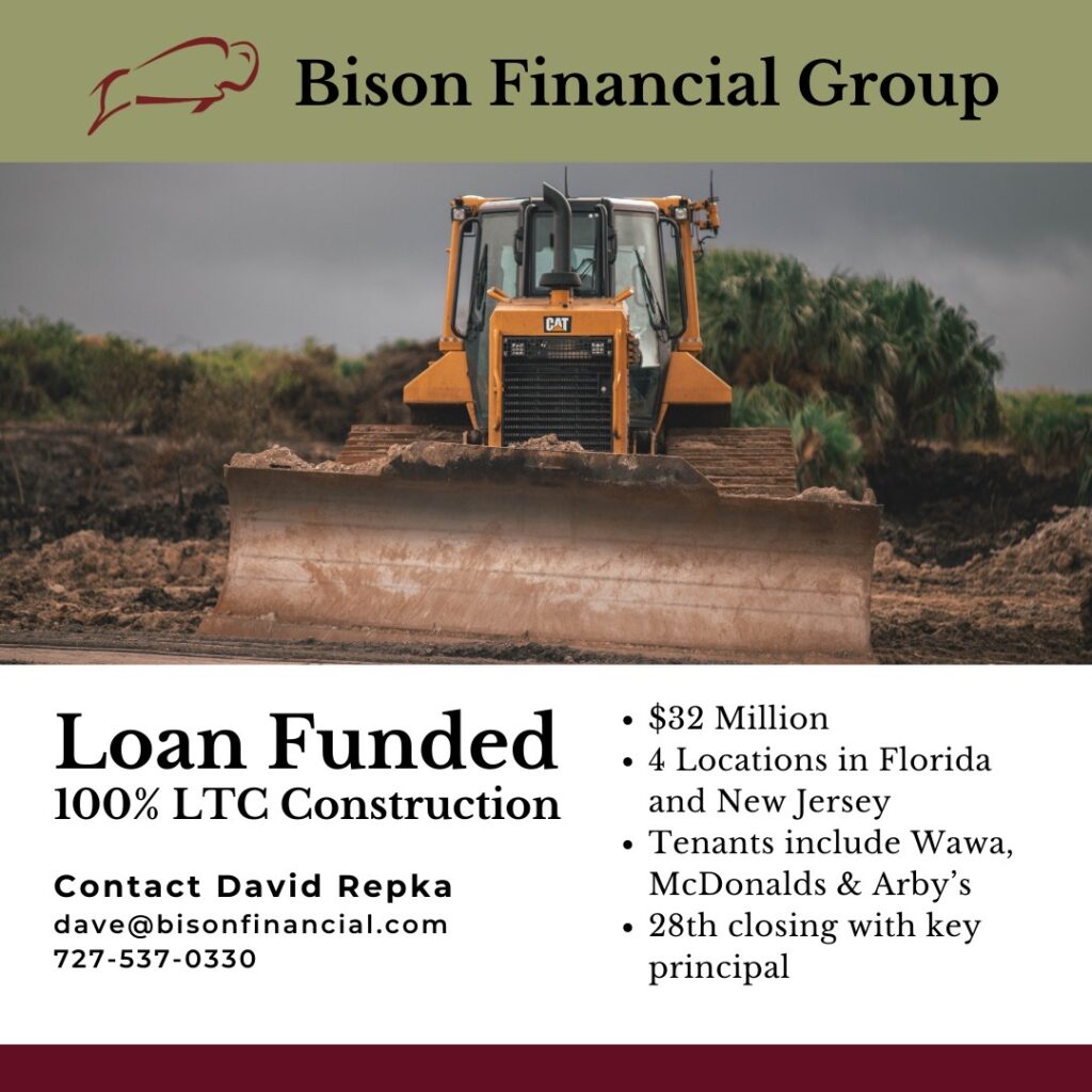 Bison Closes $32 Million Construction Loan for 100% of Cost