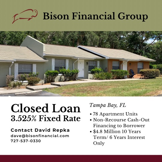 Bison Closes $4.8 Million Refi Loan for Class C Multifamily